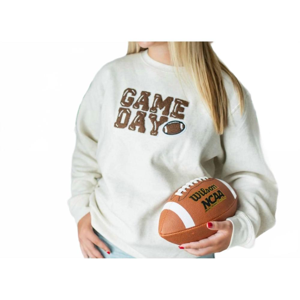 NEW SWEET WINK game day patch sweatshirt in white